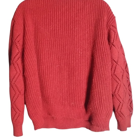Elegant Red V-Neck Sweater - Picture 3 of 6